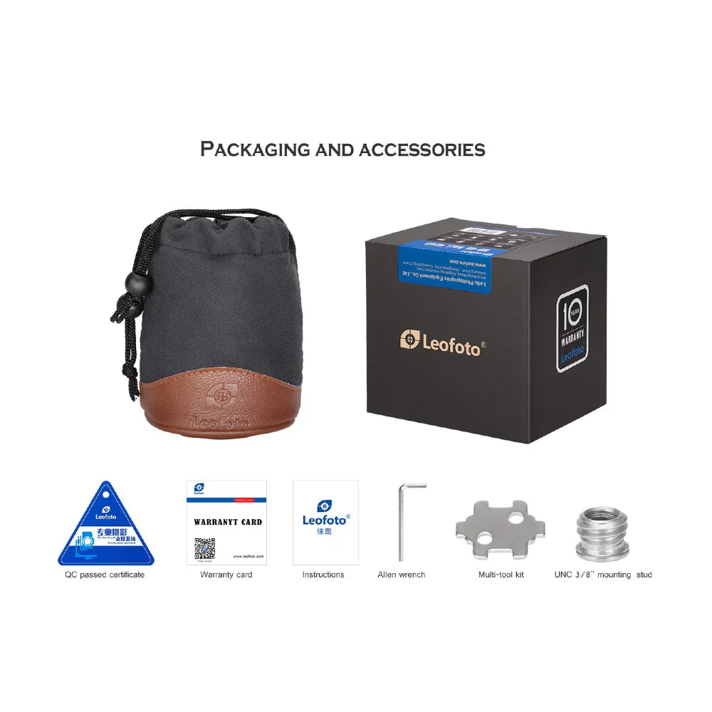 Leofoto LH-55NN No Neck Low Profile Ball Head + QR Plate | Arca Compatible