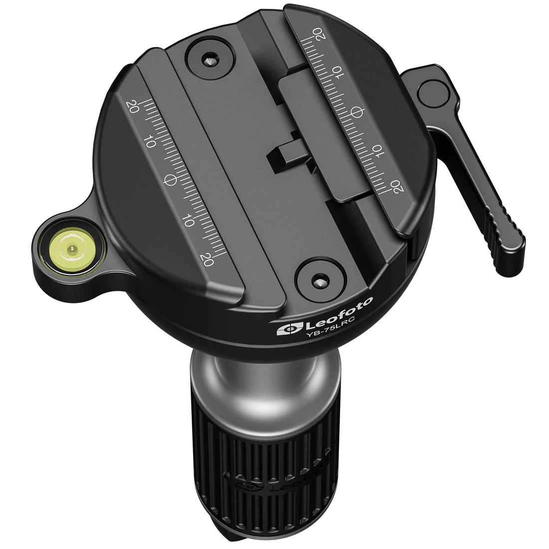 Leofoto YB-75LRC Leveling Head with Large Handle for 75mm Bowl | Arca + Picatinny Hybrid Lever-Release Clamp