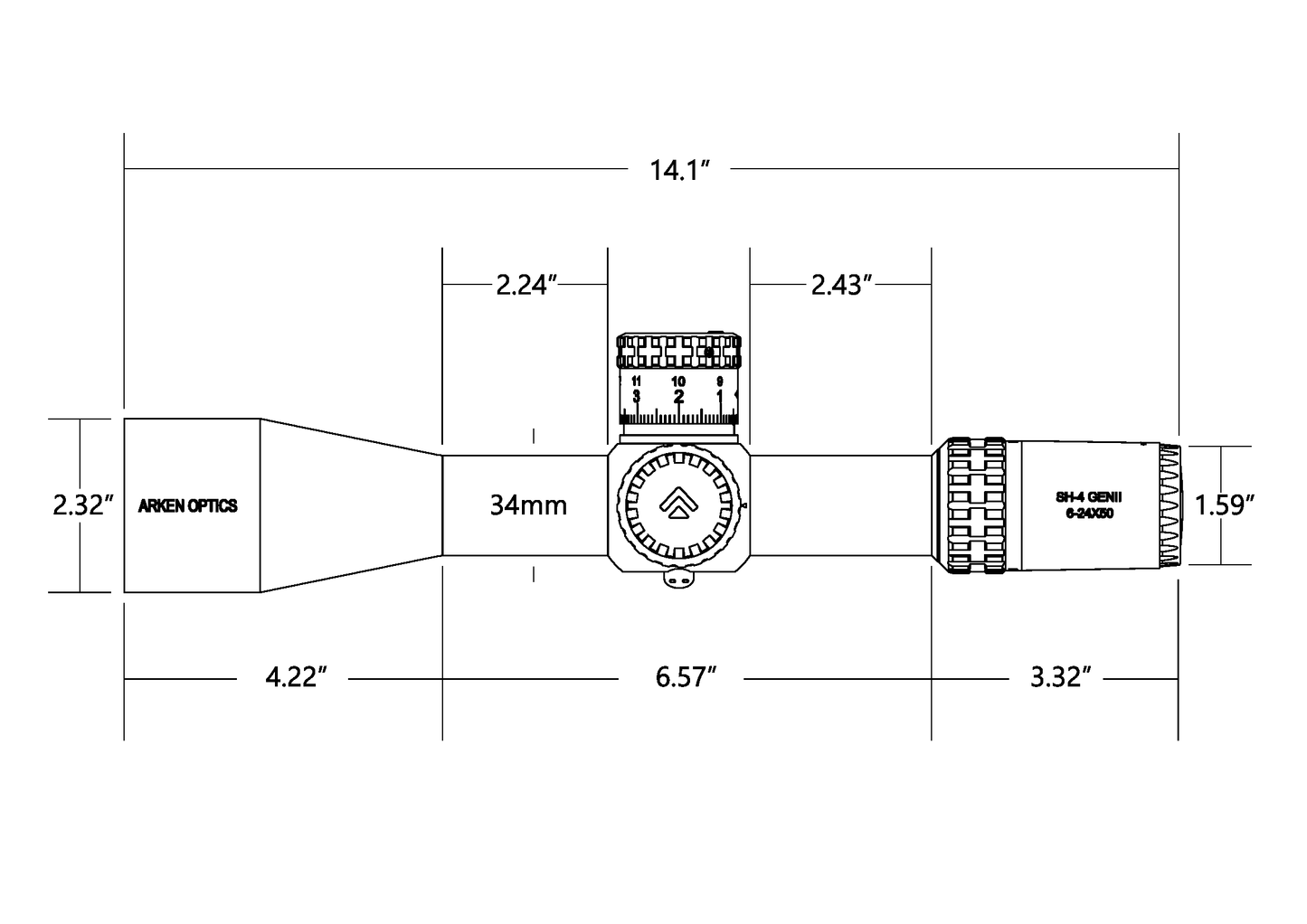 SH-4J 6-24X50 FFP Illuminated VHR/VPR - Zero Stop - 34mm Tube