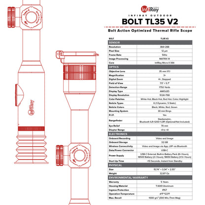 INFIRAY BOLT TL35 V2 Thermal Weapon Sight 384x288 35mm