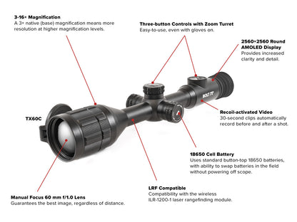 INFIRAY BOLT TX60C Thermal Weapon Sight 1024x1024 60mm